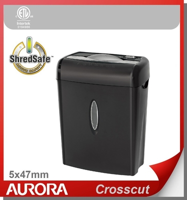 Aurora AS675C Plastic Paper Shredder, 6 sheet (A4) Cross cut 5 x 47 mm,Light Duty Shredding machine t for Home &amp; Office Normal